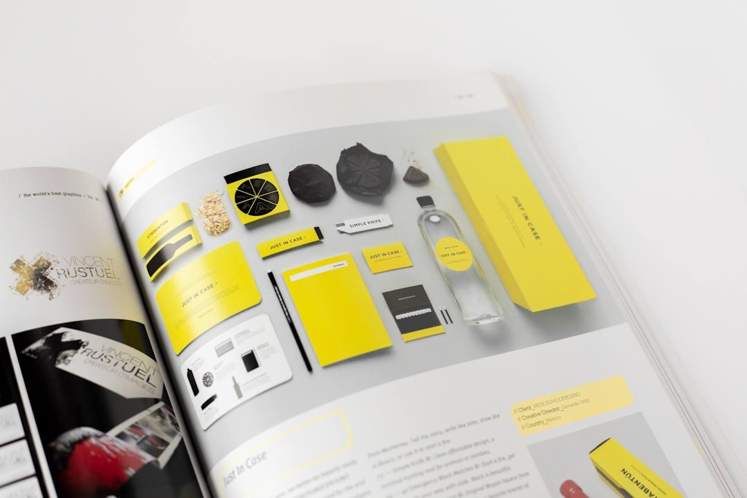 Brand strategy and identity design sketches on desk